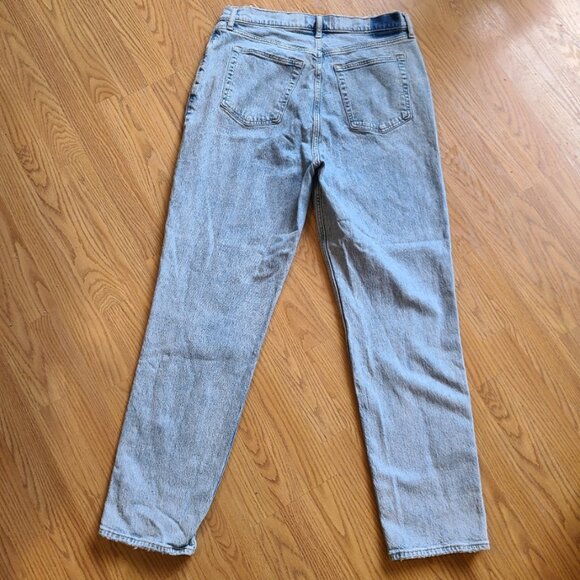 ABERCROMBIE FITCH CROSS-FRONT '90s STRAIGHT ULTRA HIGH RISE JEAN CURVE LOVE 16L - Picture 4 of 6